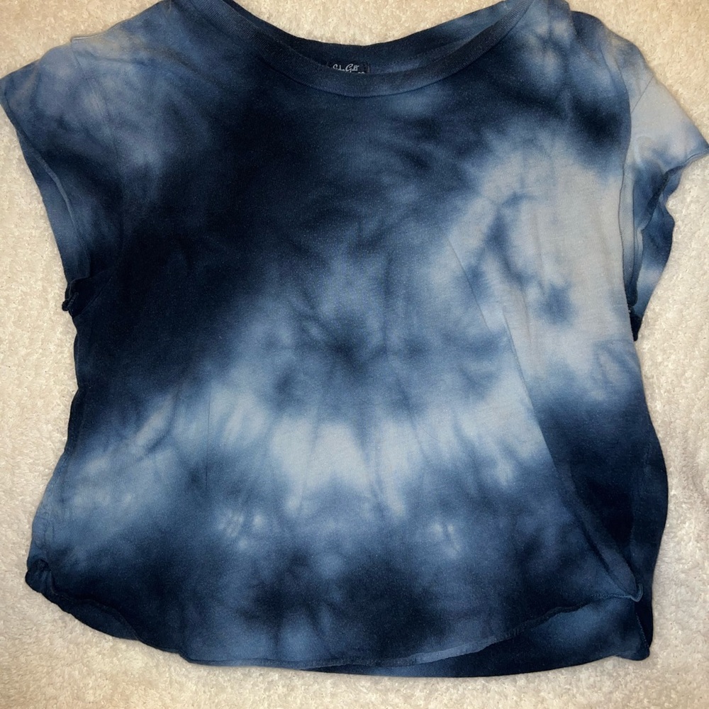 Blue Tie-Dye Cropped T-shirt